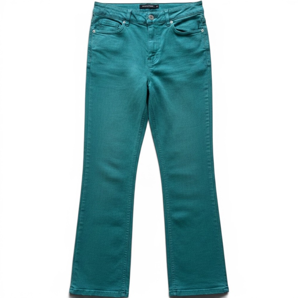 Monoprix Femme Jeans Womens Teal Green Straight Leg Trousers Size 36 US 4-6